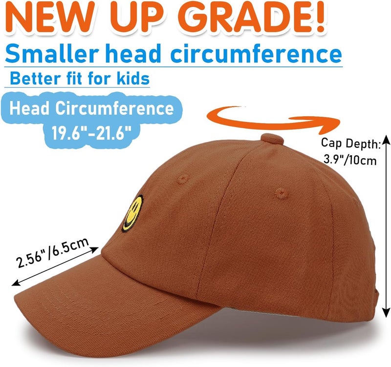 SONMONY Store Smile Face Toddler Baseball Cap Boy Baseball Hats Kids Washed Funny Hats Adjustable Cute Caps for 3-12 Years… - Image 5